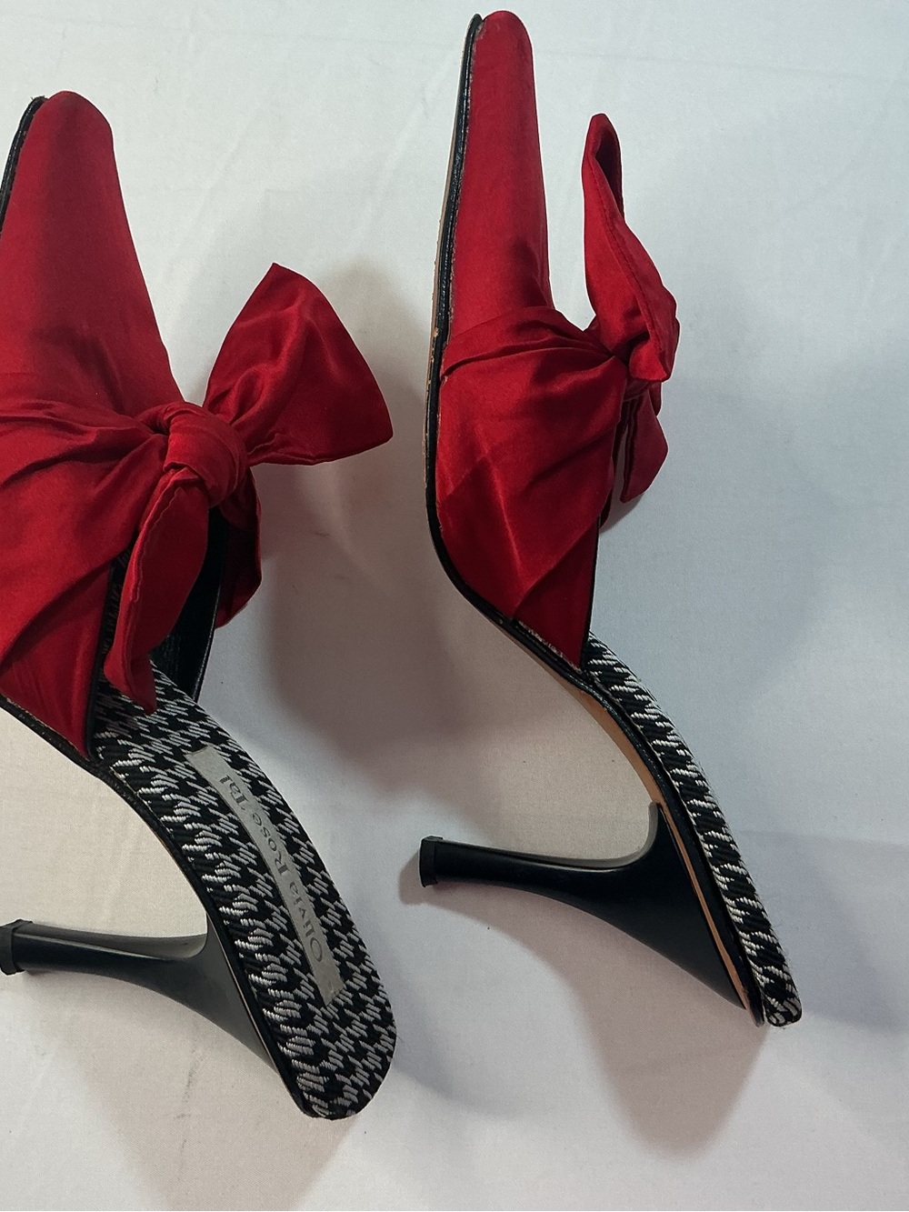 Olivia Rose Tal Red Bow Mules - Picture 3 of 9